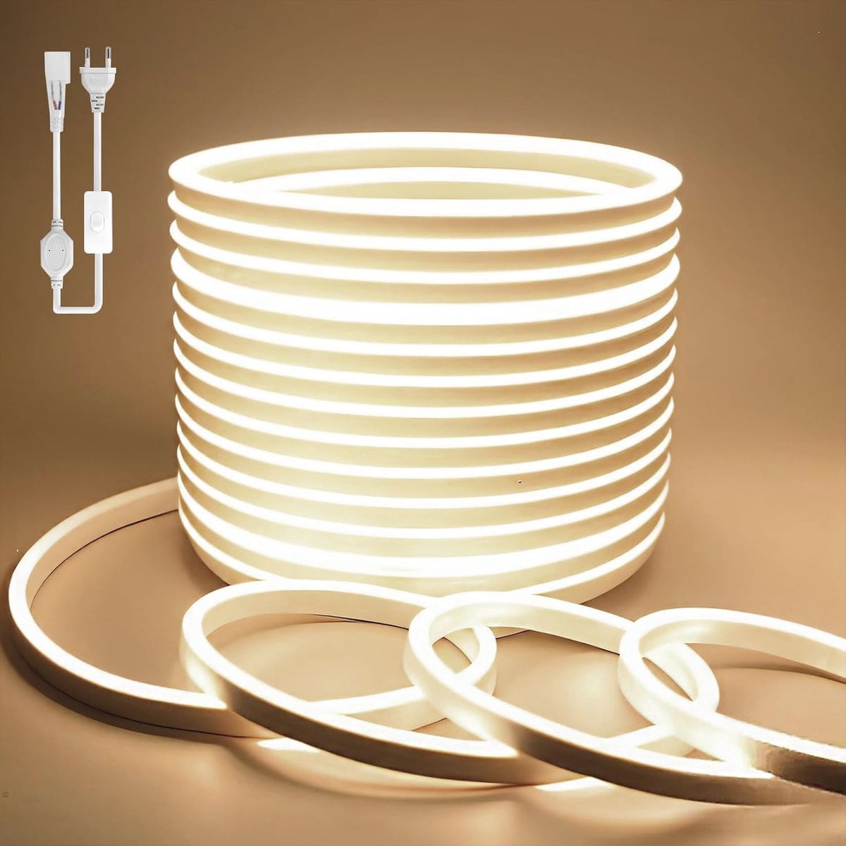 Neon LED Strip Light Neon Flex Warm Wit 10M IP65 Waterdicht 220V