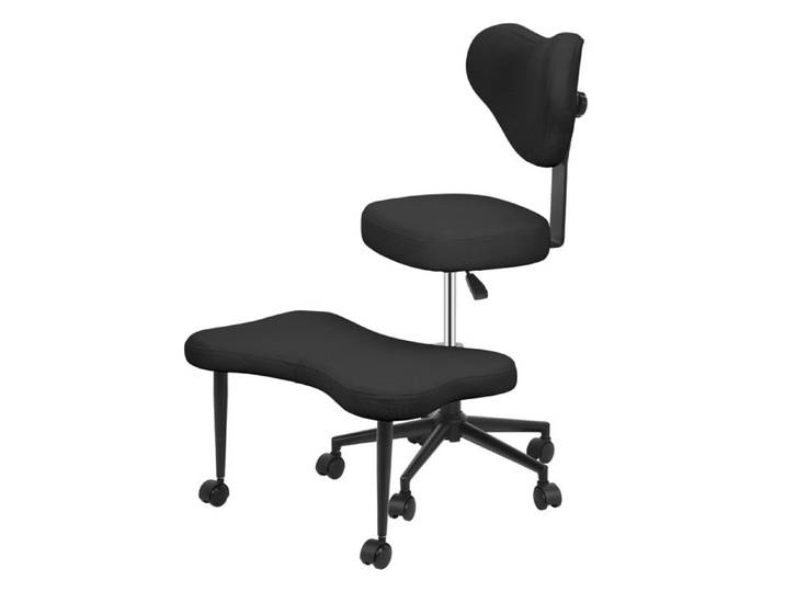 Chaise genoux croisée Fanatique de Méditation Chaise À Pattes Roues Chaises de Genou Soutien Lombaire pour Maison Bureau - Noir