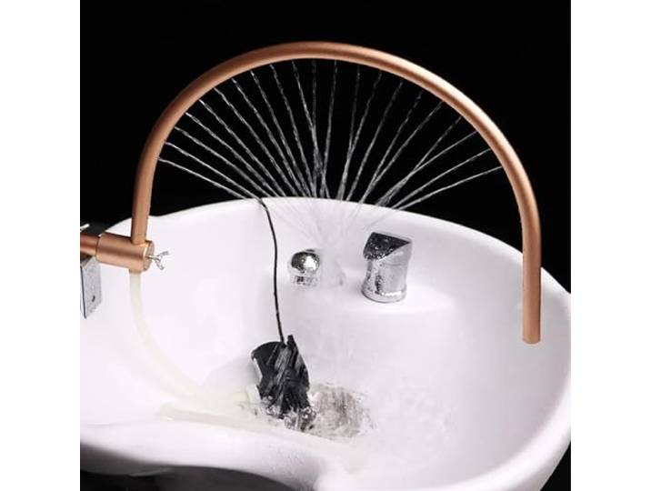 IINCOOY Spa Waschbecken Wasserhahn, Wasserzirkulationskopf, Spa Rahmen for Salon Shampoo Bett Massagezubehör Shampoo Bett Schüssel Waschen Haar Salon-Stil, Kopfhautpflege, Wasserfall