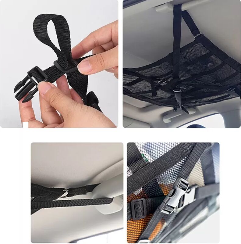 INF Sac de Rangement pour Toit de Voiture Compatible avec Voitures, Double Couche 80x53cm, Filet de Rangement Suspendu Noir