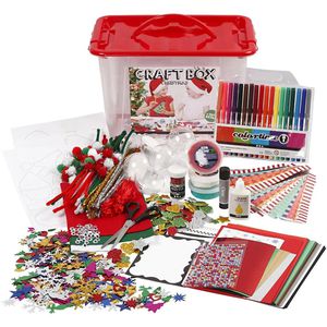 Creativ-Company Bastelset Christmas, ab 3 Jahre, Box mit verschiedenen Bastelmaterialien, in Kunststoffkiste