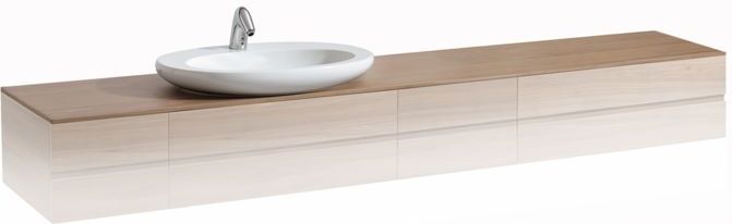 LAUFEN Alessi One Möbeldeckplatte H4246120976311 2400x12x500mm, Ausschnitt links, weiß