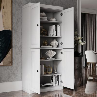 "Palace Imports Solid Wood Tall Shaker 6-Shelf Bookcase, 32"" W"