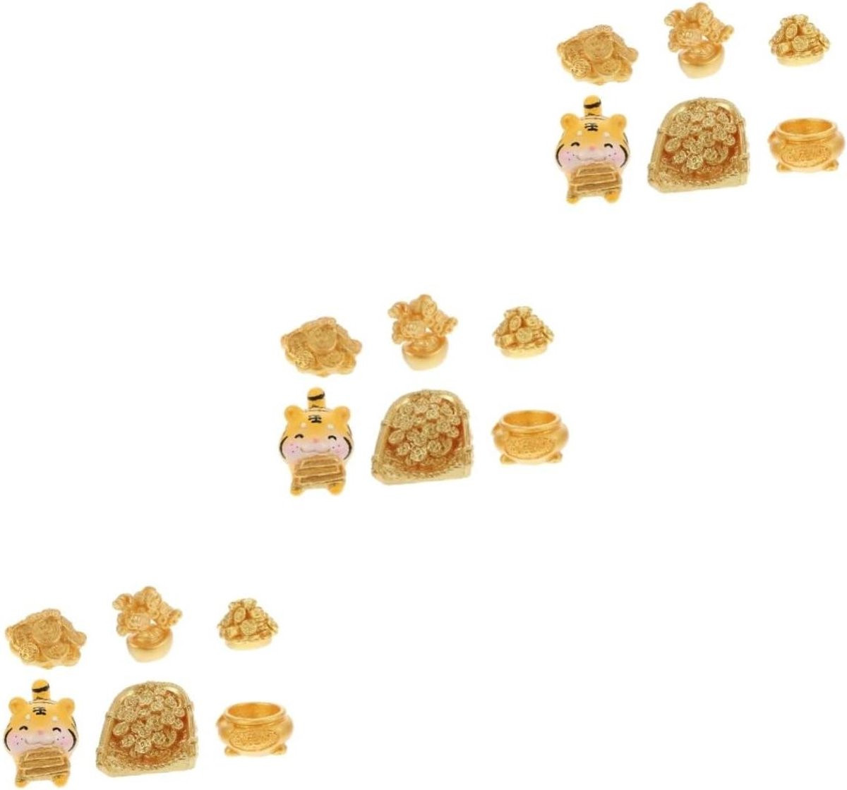 Set van 18 miniatuur tijger beeldjes voor decoratie van je tafelblad