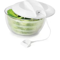 Gravidus Salatschleuder 24 cm mit Seilzug, 4 L, Kunststoff weiß/transparent
