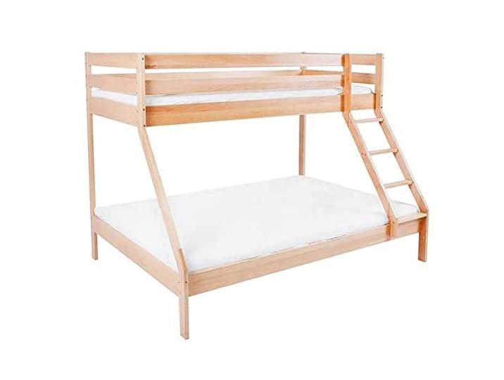 Etagenbett MAKI, natur, 206x148x150 cm, massives Buchenholz, verschiedene Größen, oberes Bett 200 x 90 cm, max. Belastung 80 kg, unteres Bett 140 x 200 cm, max. Belastung 180 kg, Ohne Matratze