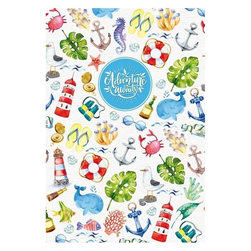 Fresh Dekoratives Notizbuch 143x210/96K Raster Meer (A5, Harter Einband) (457660)