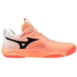 Mizuno, Unisex, Hallenschuhe, Wave Momentum Elite (41), Orange, Weiss, Pink