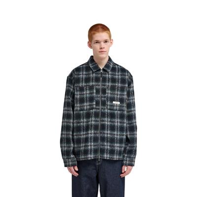 Outdoorjacke ELEMENT "Fuzzy Check", Herren, Gr. S, blau (brushed plaid schwarz slate), Obermaterial: 80% Polyester, 20% Wolle., Jacken Outdoorjacke