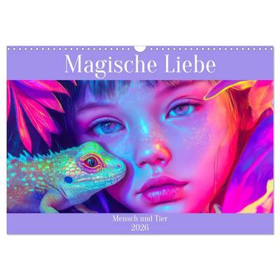 Magische Liebe - Mensch und Tier (Wandkalender 2026 DIN A3 quer), CALVENDO Monatskalender