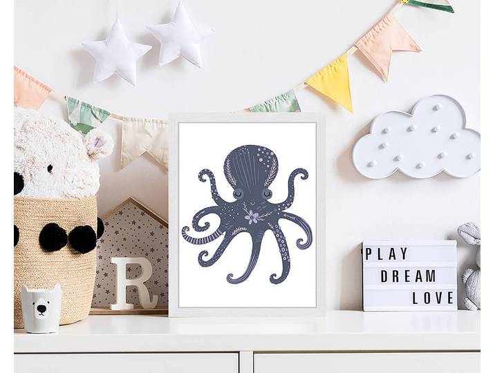 Bild Octopus 33 x 43cm Multicolor