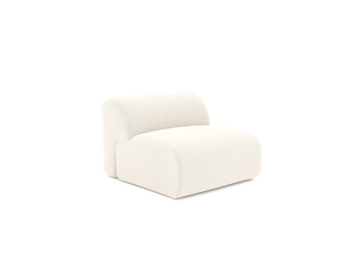 Fauteuil sans accoudoirs en tissu bouclette crème