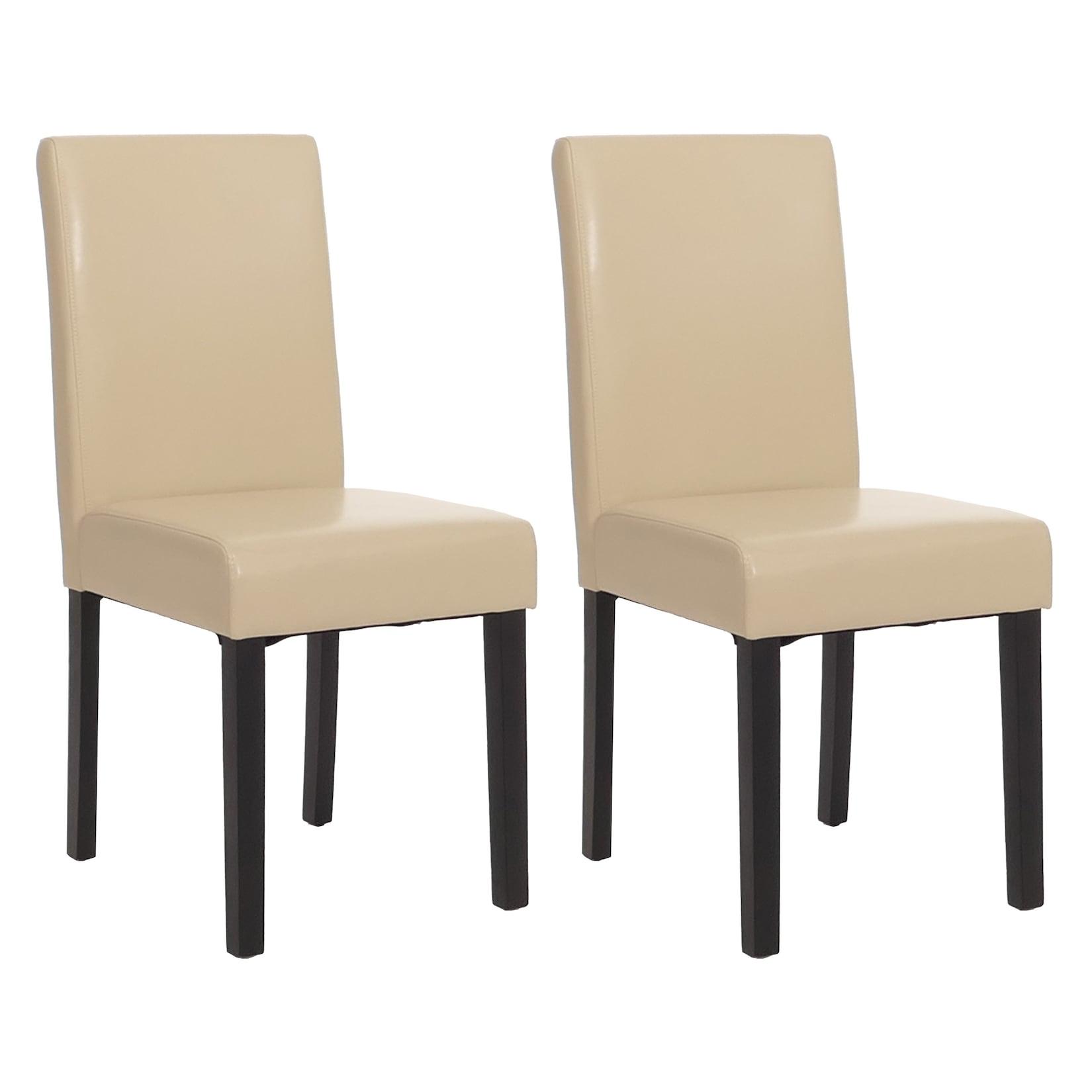 2er-Set Esszimmerstuhl Küchenstuhl Stuhl Littau ~ creme, dunkle Beine