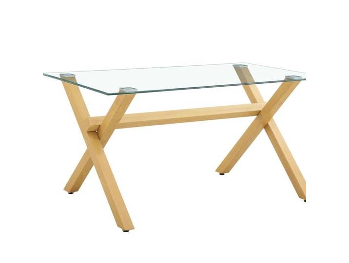 Table à Manger IXE – 180x90 cm – Bois XXL & Plateau Verre Transparent