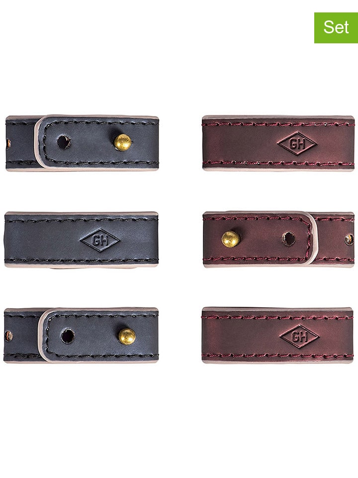 Gentlemen's Hardware 6er-Set: Kabelorganisatoren in Bordeaux/ Dunkelblau - (L)13 cm - onesize