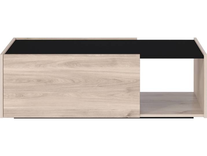 GERMANIA Couchtisch 2 Klappen, Castello-Eiche-Dekor / Schwarz - 112x37x53cm (BxHxT)