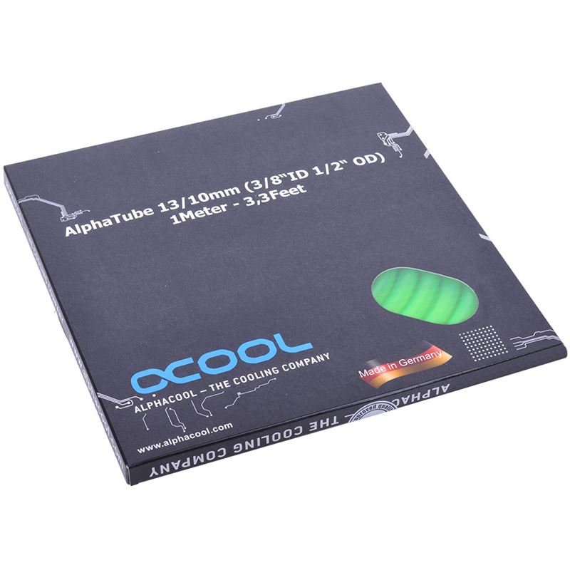 Alphacool Schlauch AlphaTube HF 13/10 (3/8"ID) - UV Grün 1m (3,3ft) Retailbox