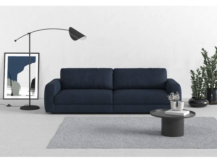 Big-Sofa, Polyester, Nachtblau, 264×111 cm, Extra Hoher Sitzkomfort, Modern, Trendmanufaktur