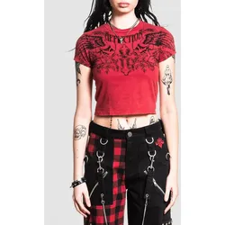 Affliction Winged Up Baby T-Shirt T-Shirt affliction red lava wash Gr. S