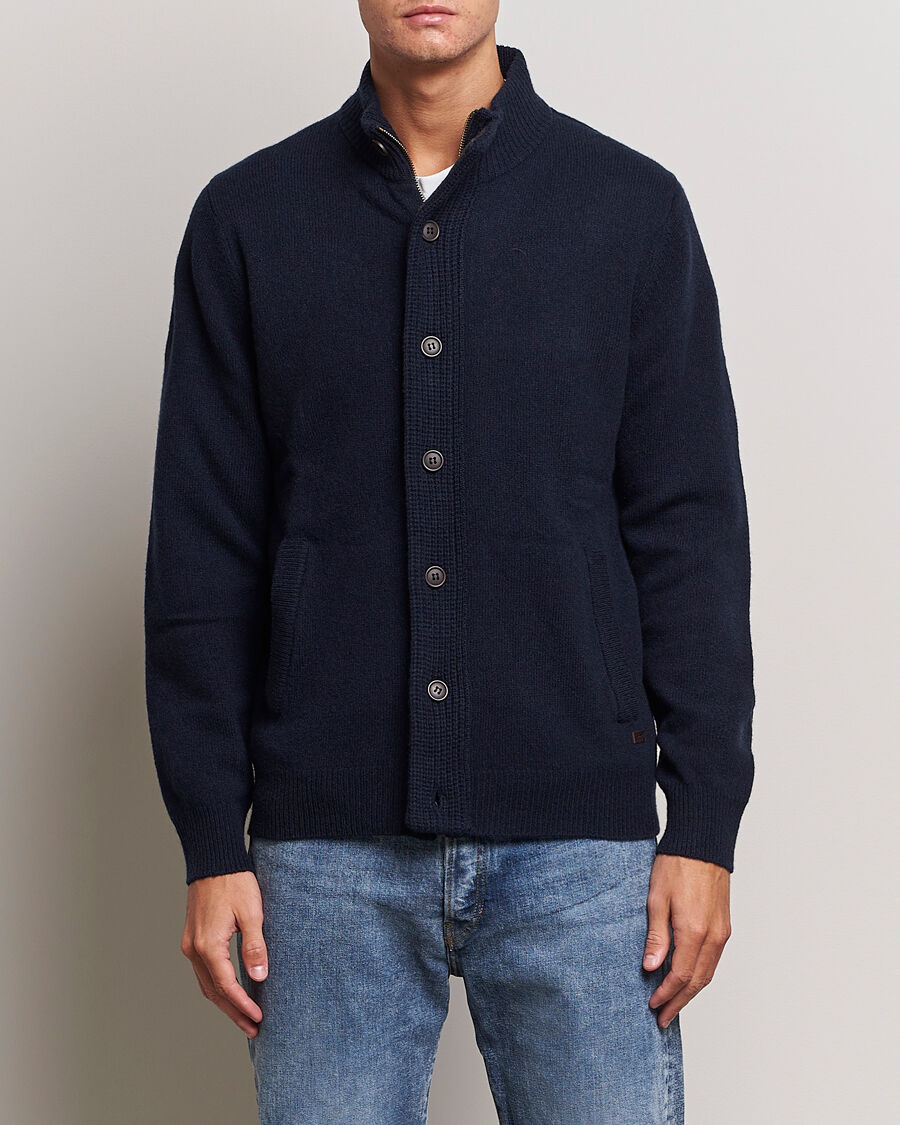 Barbour Lifestyle Essential Patch Zip Through Cardigan Navy men XL Blå