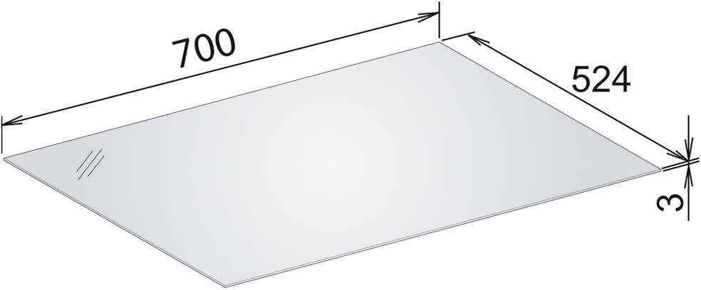 Keuco EDITION 11 Abdeckplatte 70,2 cm für Glasfronten