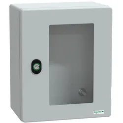 Schneider Electric NSYPLM3025TG PanelSeT PLM Polyestergehäuse - Wandmontage, transparente Tür, ohne MP H300xB250xT160mm IP66, IK10, RAL 7035