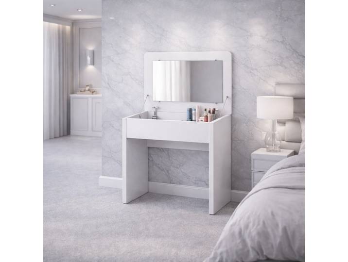 Schminktisch GOODPRODUCT Trympo 7, Kosmetiktisch, Frisiertisch, Schminkkommode, Toilettentisch , weiss (weiß, weiß, weiß), B:80cm T:50cm, Tische, Schminktisch, Schminktisch mit Spiegel und Stauraum, Breite 80cm