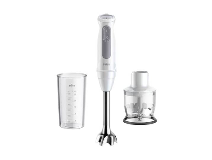 Braun MultiQuick 5 - Mixeur Plongeant 1000W avec Hachoir 350 Ml Blanc Mixeur Plongeant\, PowerBell VPlus\, 21 Vitesses + Turbo\, Gobelet Doseur 600 Ml\, Système EasyClick Plus\, MQ50201M