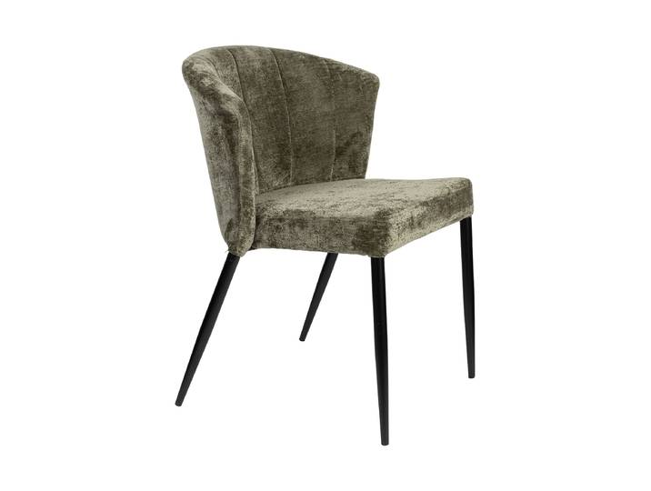 Hochwertiger Design Stuhl „Georgia“ Leder Grün Dutchbone