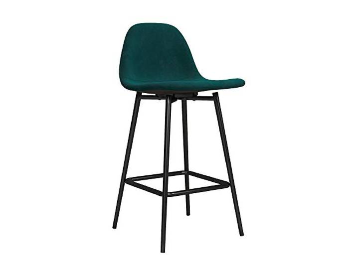 DHP Calvin Tresenhocker Samt Grün gepolstert moderner Barhocker Samt, Gepolsterte Sitzfläche, Stabile Konstruktion, Modernes Design