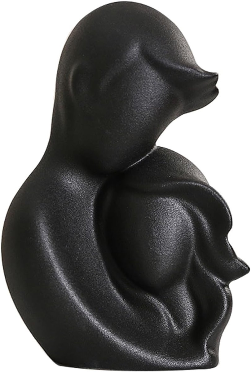 Abstract Sculptuur Wit Keramiek - Modern Paar Standbeeld als Woondecoratie en Slaapkamer Accessoire