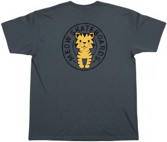 Meow Skateboards T-shirt Meow Tabby Seal (M - Dark Heather)