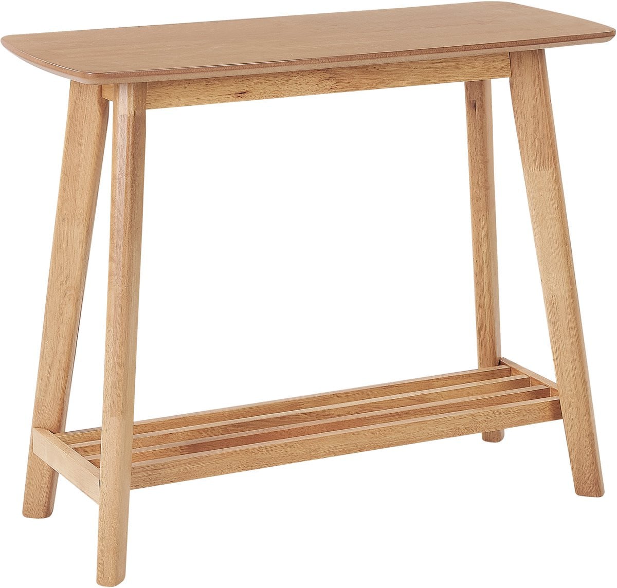 Beliani Consoletafel Tulare - Lichtbruin - Rubberhout