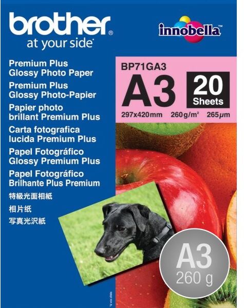 Brother Glossy Inkjet Fotopapir A3/260g/20 Ark