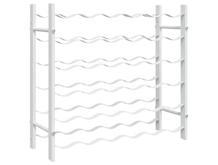 KDVXBCQJH Weinregal Metall für 36 Flaschen, 6 Ebenen Flaschenregal, Weiß Standsichere Flaschenablage für Küche, Bar oder Speisekammer, inklusive Wandbefestigung und schonender Beschichtung.