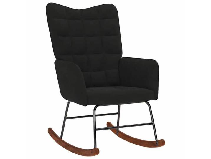 Chaise à bascule - SWEETY - Noir Velours - L 61xP 78xH 98 cm EU2543