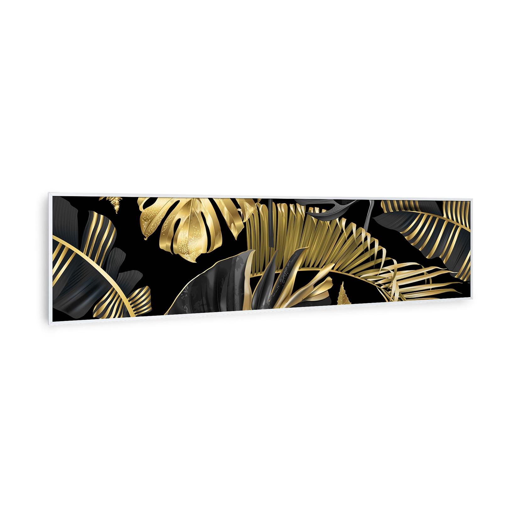 Wonderwall Air Art Smart Infrarotheizung Schwarze Blume 120x30cm 350W 120 x 30 cm