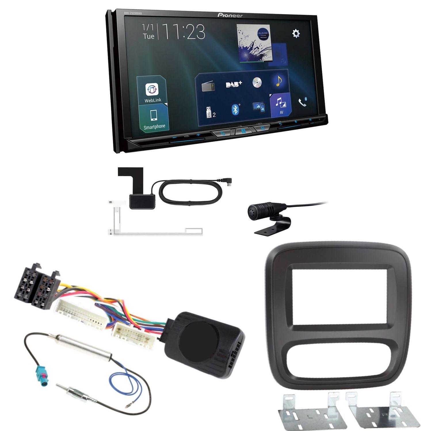 Pioneer AVH-Z9200DAB Bluetooth Autoradio MP3 DAB+ Einbauset für Opel Vivaro B