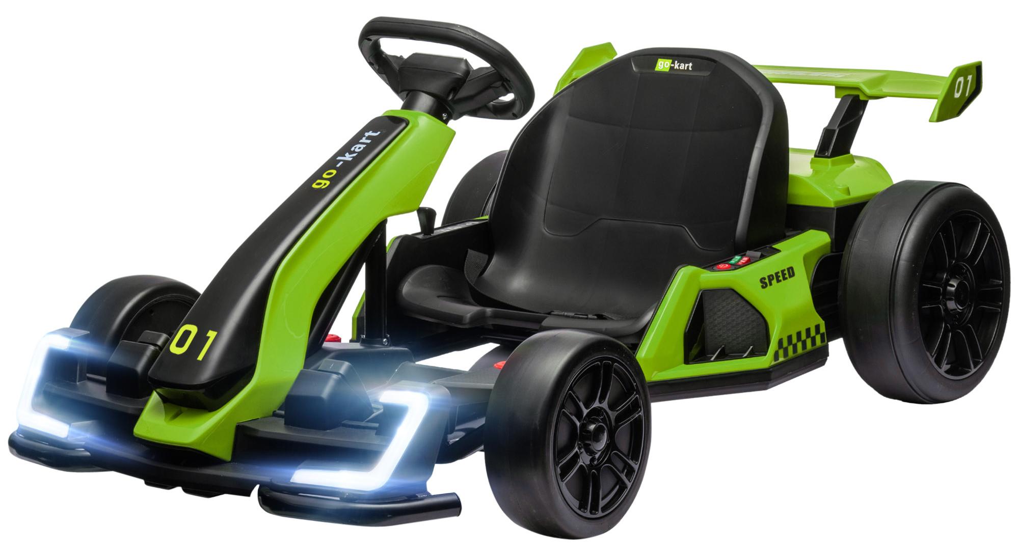 24V Elektro Go-Kart für Kinder, Drift-Kart mit Drift-Funktion, elektrisches Kinder Go-Kart für 6-12 Jahre, Grün