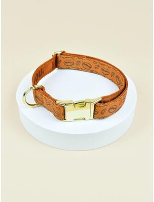 Uplifted Finds Designer Double Sided Printed Pet Collar With Gold Hardware f s