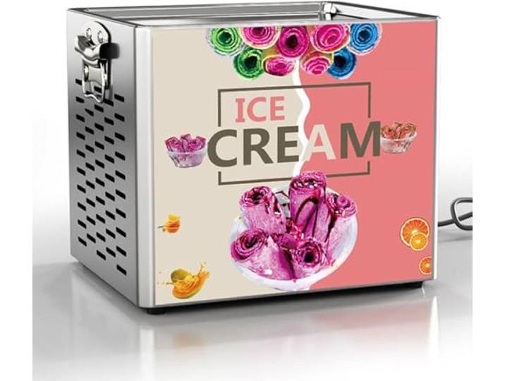 Elektrische Eisrollenmaschine, 330 W, Joghurt-Fritteismaschine, Automatische Eismaschine mit Eispfanne, Für einfaches, selbstgemachtes Eis, Tolles Geburtstagsgeschenk