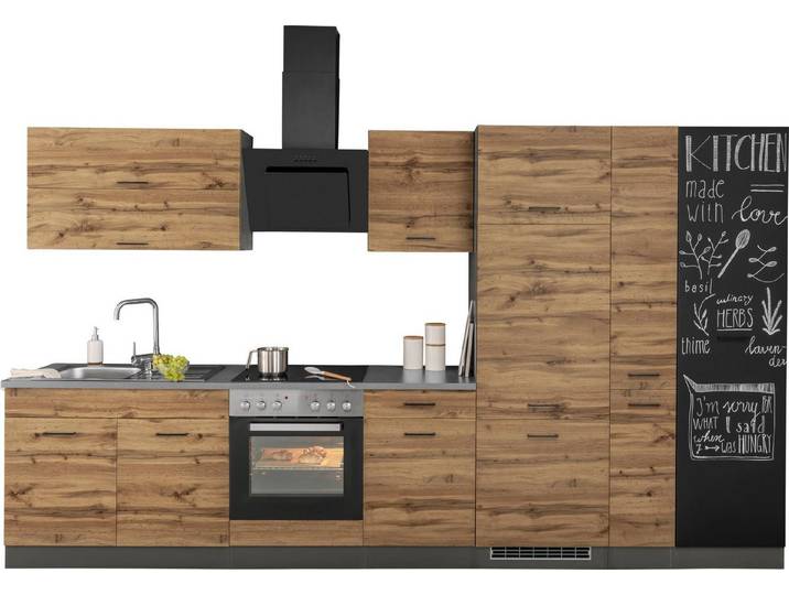 KOCHSTATION Küchenzeile KS-Trier, ohne E-Geräte, Breite 350 cm