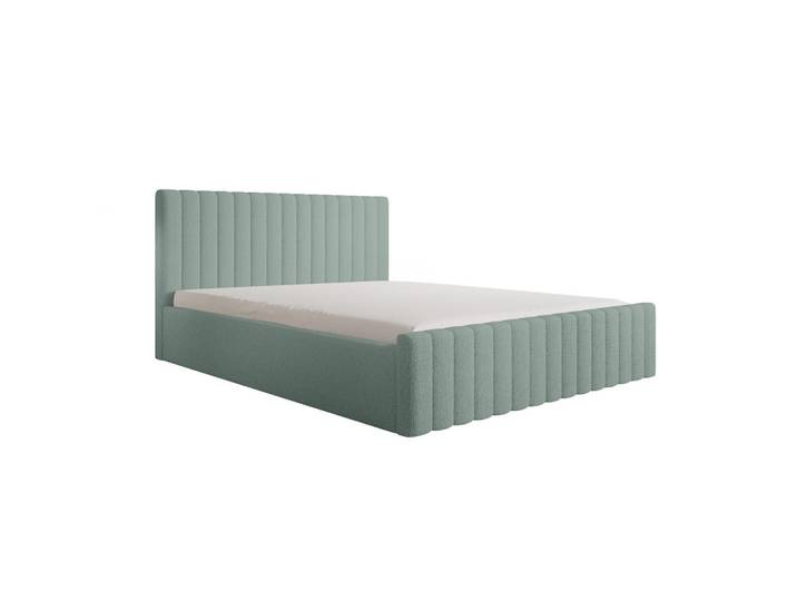 Fedve Polsterbett Safi 140x200 Grün (Abriamo 10 – Bouclé), 140x200 cm, Schlafzimmer, Betten, Polsterbetten