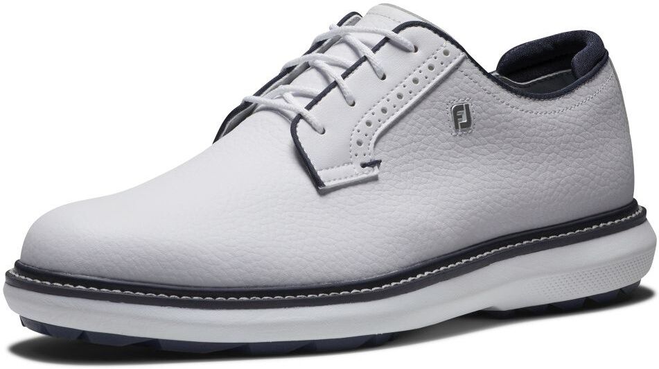 Footjoy Mens Traditions Spikeless Blucher - White/navy, 40.5