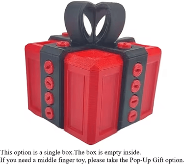 Inspire Curations 3D Printed Middle Finger Surprise Box Screw On Prank Gift red Black