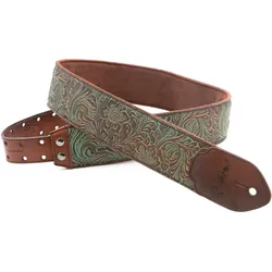 RightOn! Straps Leathercraft Blackguard teal - Gitarrengurt