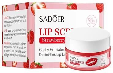 Uplift Essentials Fruit Series Strawberry Lip Scrub Revitalizing Dead Skin Removal & Brightening Therapy strawberry