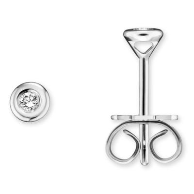 Paar Ohrhänger ONE ELEMENT "0.15 ct Diamant Brillant Ohrringe Ohrstecker", silber, Ohrringe, Damen, Damen, 0,15, Diamanten Gold Weißgold 585, Diamanten, Gold, Weißgold 585, Sanfte Linie – unaufdringlich und geschmackvoll