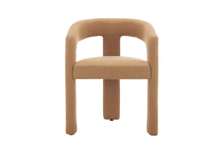 Chaise repas 3 pieds full tissu marron clair