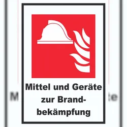 HB-Druck Mittel und Geräte zur Brandbekämpfung Schild A6 Rückseite selbstklebend